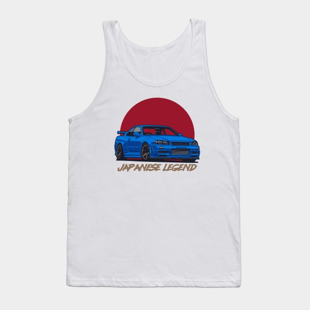 R34 GTR Skyline Tank Top by Markaryan